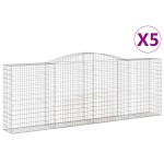 vidaXL Coșuri gabion arcuite 5 buc, 400x50x140/160 cm, fier galvanizat