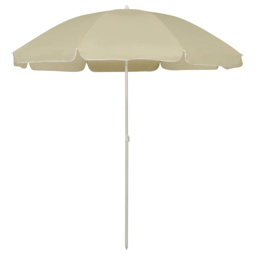 vidaXL Umbrelă de soare de plajă, galben nisipiu, 240 cm