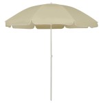 vidaXL Umbrelă de soare de plajă, galben nisipiu, 240 cm