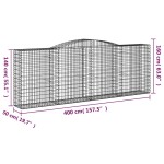 vidaXL Coșuri gabion arcuite 10 buc, 400x50x140/160cm, fier galvanizat vidaXL Coșuri gabion arcuite 10 buc, 400x50x140/160cm, fier galvanizat