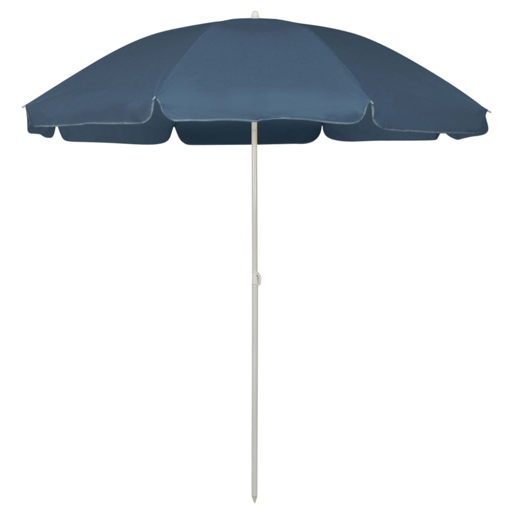 vidaXL Umbrelă de soare de plajă, albastru, 240 cm