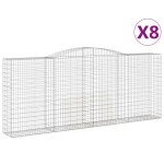 vidaXL Coșuri gabion arcuite 8 buc. 400x50x160/180 cm, fier galvanizat