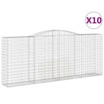 vidaXL Coș gabion arcuit, 10 buc, 400x50x160/180 cm, fier galvanizat vidaXL Coș gabion arcuit, 10 buc, 400x50x160/180 cm, fier galvanizat