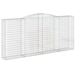 vidaXL Coșuri gabion arcuite 2 buc, 400x50x180/200 cm, fier galvanizat