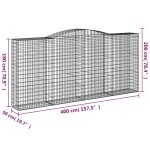 vidaXL Coșuri gabion arcuite 4 buc, 400x50x180/200 cm, fier galvanizat vidaXL Coșuri gabion arcuite 4 buc, 400x50x180/200 cm, fier galvanizat