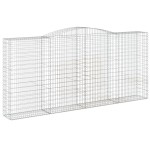 vidaXL Coșuri gabion arcuite 5 buc, 400x50x180/200 cm, fier galvanizat