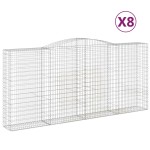 vidaXL Coșuri gabion arcuite 8 buc, 400x50x180/200 cm, fier galvanizat vidaXL Coșuri gabion arcuite 8 buc, 400x50x180/200 cm, fier galvanizat