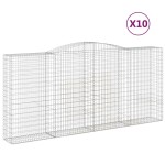 vidaXL Coșuri gabion arcuite 10 buc, 400x50x180/200cm, fier galvanizat vidaXL Coșuri gabion arcuite 10 buc, 400x50x180/200cm, fier galvanizat