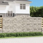 vidaXL Coșuri gabion arcuite 10 buc, 400x50x180/200cm, fier galvanizat vidaXL Coșuri gabion arcuite 10 buc, 400x50x180/200cm, fier galvanizat