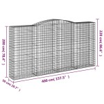 vidaXL Coșuri gabion arcuite, 5 buc 400x50x200/220 cm, fier galvanizat