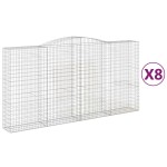 vidaXL Coșuri gabion arcuite, 8 buc 400x50x200/220 cm, fier galvanizat vidaXL Coșuri gabion arcuite, 8 buc 400x50x200/220 cm, fier galvanizat
