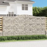 vidaXL Coșuri gabion arcuite, 10 buc 400x50x200/220cm, fier galvanizat