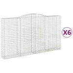 vidaXL Coșuri gabion arcuite, 6 buc, 400x50x220/240cm, fier galvanizat