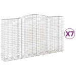 vidaXL Coșuri gabion arcuite, 7 buc, 400x50x220/240cm, fier galvanizat