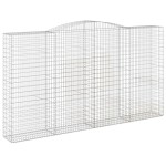 vidaXL Coșuri gabion arcuite, 7 buc, 400x50x220/240cm, fier galvanizat