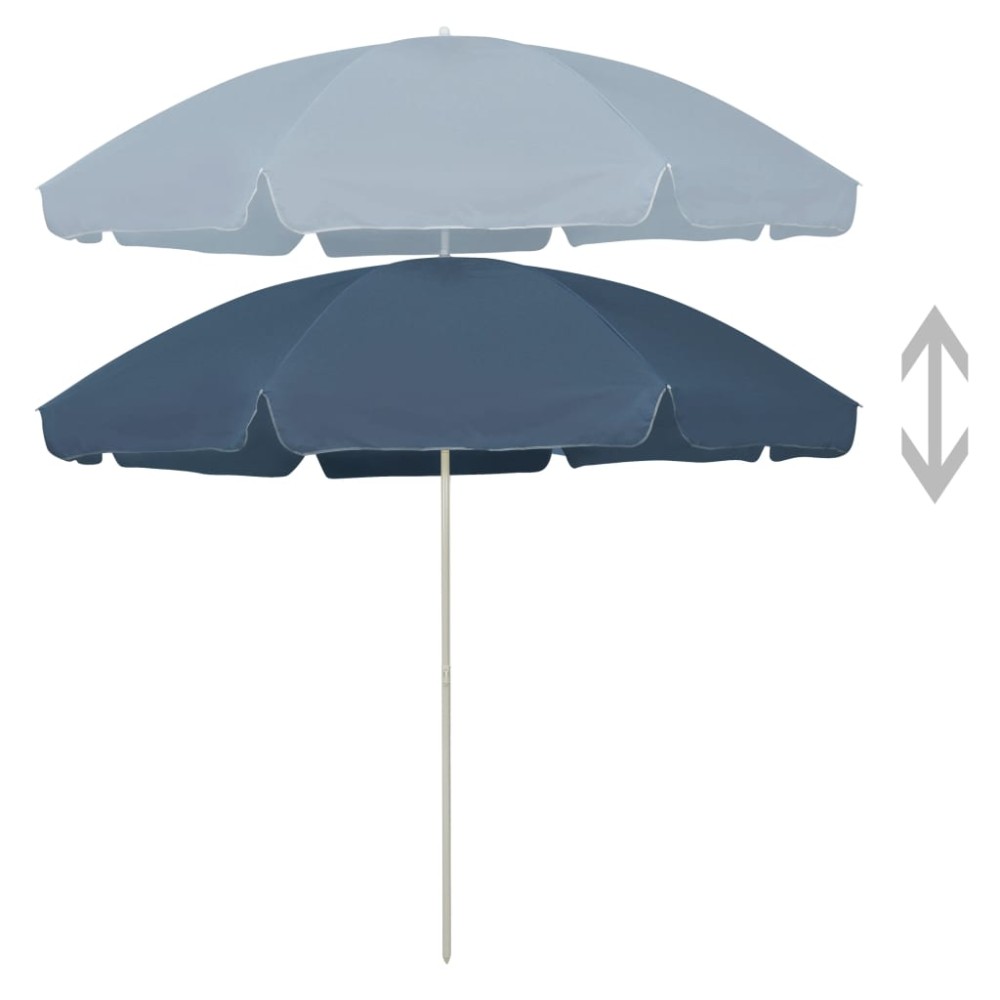 vidaXL Umbrelă de soare de plajă, albastru, 300 cm