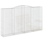 vidaXL Coșuri gabion arcuite, 10 buc 400x50x220/240cm, fier galvanizat