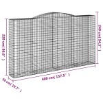 vidaXL Coșuri gabion arcuite, 10 buc 400x50x220/240cm, fier galvanizat