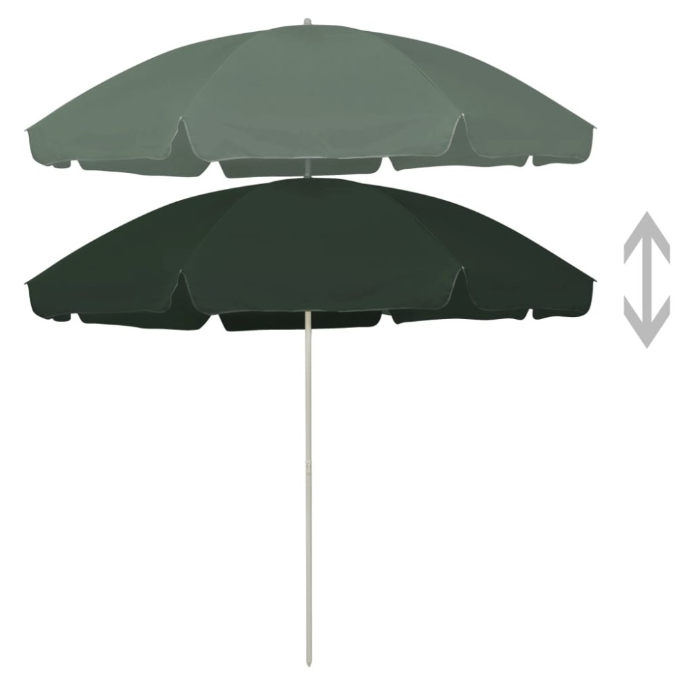 vidaXL Umbrelă de soare de plajă, verde, 300 cm