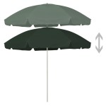 vidaXL Umbrelă de soare de plajă, verde, 300 cm