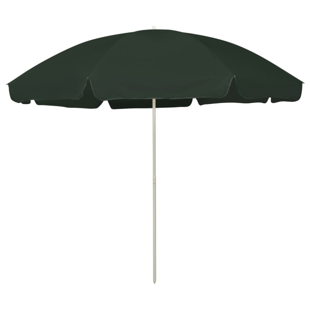 vidaXL Umbrelă de soare de plajă, verde, 300 cm