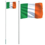 vidaXL Steag Irlanda și stâlp din aluminiu, 6,23 m vidaXL Steag Irlanda și stâlp din aluminiu, 6,23 m