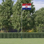 vidaXL Steag Croația și stâlp din aluminiu, 6,23 m vidaXL Steag Croația și stâlp din aluminiu, 6,23 m