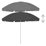 vidaXL Umbrelă de soare de plajă, antracit, 300 cm