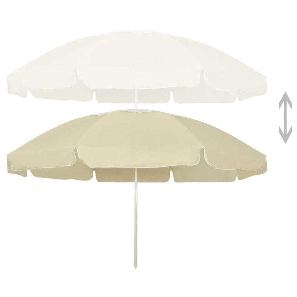 vidaXL Umbrelă de soare de plajă, galben nisipiu, 240 cm