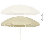 vidaXL Umbrelă de soare de plajă, galben nisipiu, 240 cm vidaXL Umbrelă de soare de plajă, galben nisipiu, 240 cm