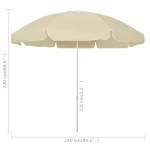 vidaXL Umbrelă de soare de plajă, galben nisipiu, 240 cm vidaXL Umbrelă de soare de plajă, galben nisipiu, 240 cm