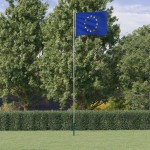 vidaXL Steag Europei și stâlp din aluminiu, 6,23 m vidaXL Steag Europei și stâlp din aluminiu, 6,23 m
