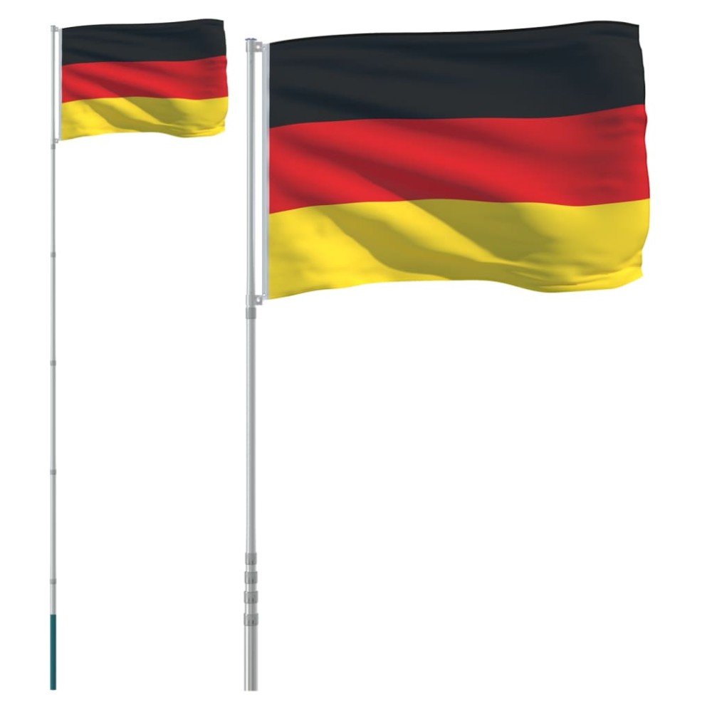 vidaXL Steag Germania și stâlp din aluminiu, 5,55 m