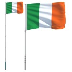vidaXL Steag Irlanda și stâlp din aluminiu, 5,55 m vidaXL Steag Irlanda și stâlp din aluminiu, 5,55 m