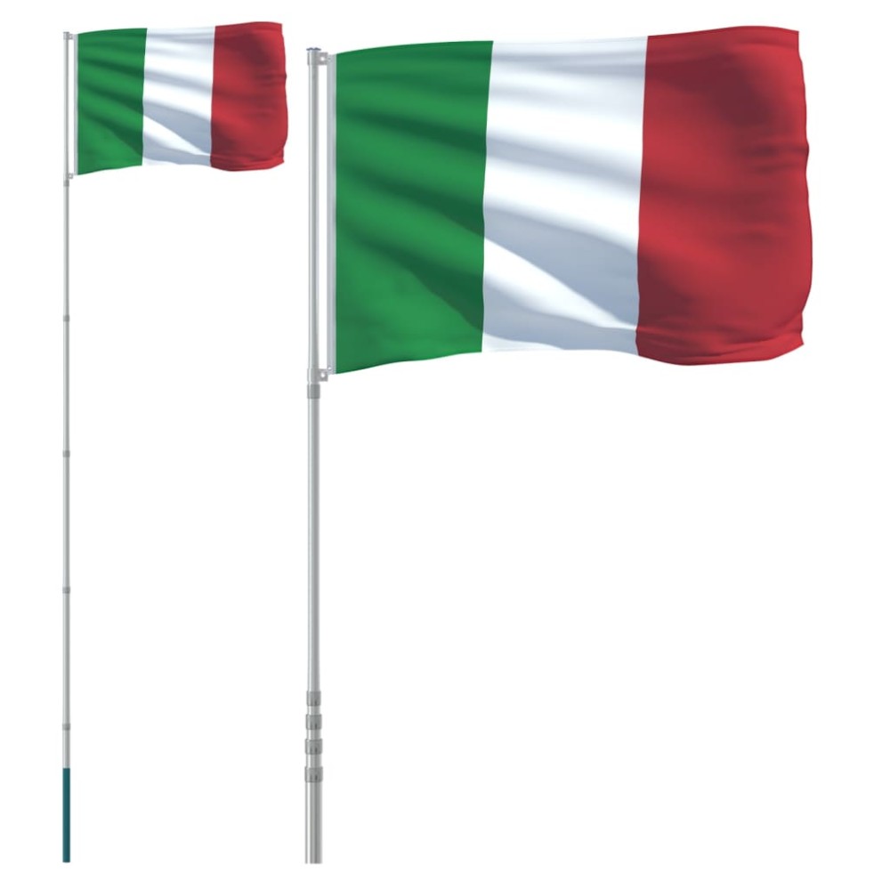 vidaXL Steag Italia și stâlp din aluminiu, 5,55 m