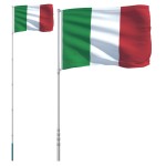 vidaXL Steag Italia și stâlp din aluminiu, 5,55 m vidaXL Steag Italia și stâlp din aluminiu, 5,55 m