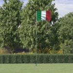 vidaXL Steag Italia și stâlp din aluminiu, 5,55 m vidaXL Steag Italia și stâlp din aluminiu, 5,55 m