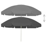 vidaXL Umbrelă de soare de plajă, antracit, 240 cm