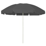vidaXL Umbrelă de soare de plajă, antracit, 240 cm