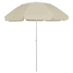 vidaXL Umbrelă de soare de plajă, galben nisipiu, 300 cm