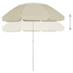 vidaXL Umbrelă de soare de plajă, galben nisipiu, 300 cm