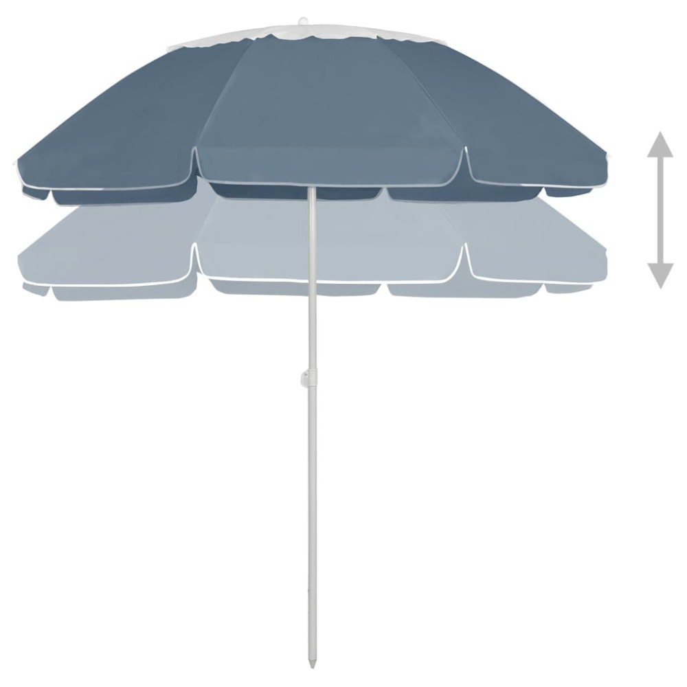 vidaXL Umbrelă de soare de plajă, albastru, 300 cm