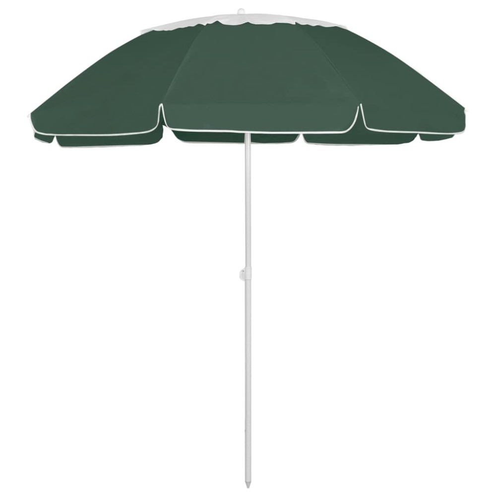 vidaXL Umbrelă de soare de plajă, verde, 300 cm