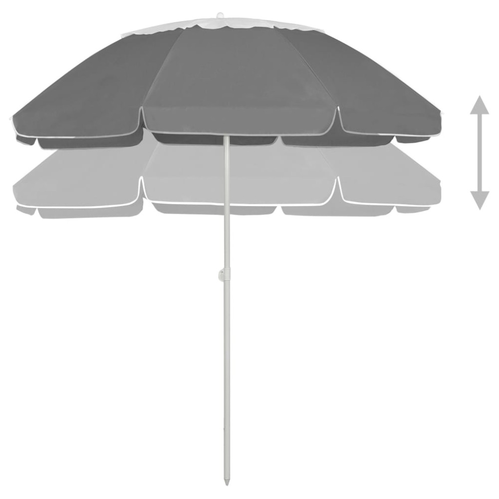 vidaXL Umbrelă de soare de plajă, antracit, 300 cm