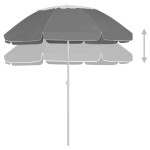 vidaXL Umbrelă de soare de plajă, antracit, 300 cm