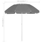 vidaXL Umbrelă de soare de plajă, antracit, 300 cm