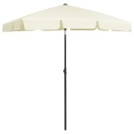 vidaXL Umbrelă de soare de plajă, galben nisipiu, 180x120 cm