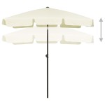 vidaXL Umbrelă de soare de plajă, galben nisipiu, 180x120 cm
