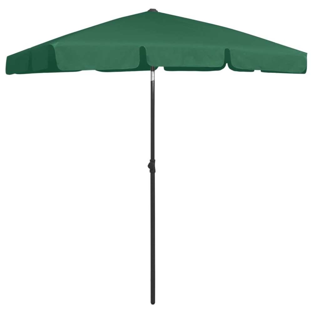 vidaXL Umbrelă de soare de plajă, verde, 180x120 cm