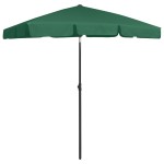 vidaXL Umbrelă de soare de plajă, verde, 180x120 cm